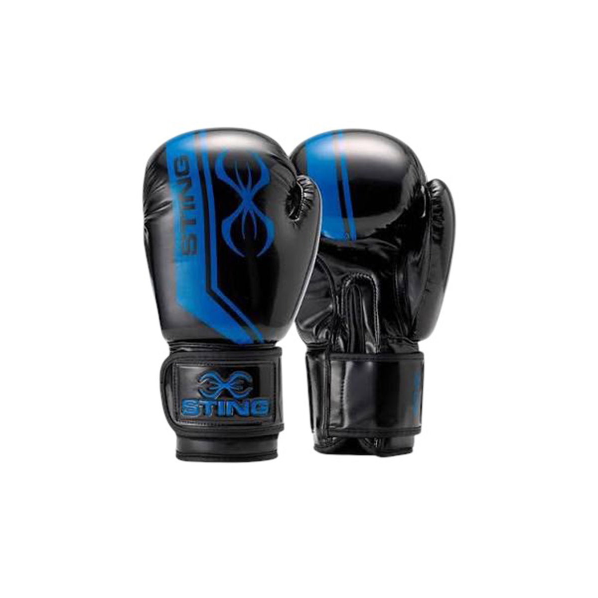 Sting Armalite Boxing Gloves - Front View Black Silver